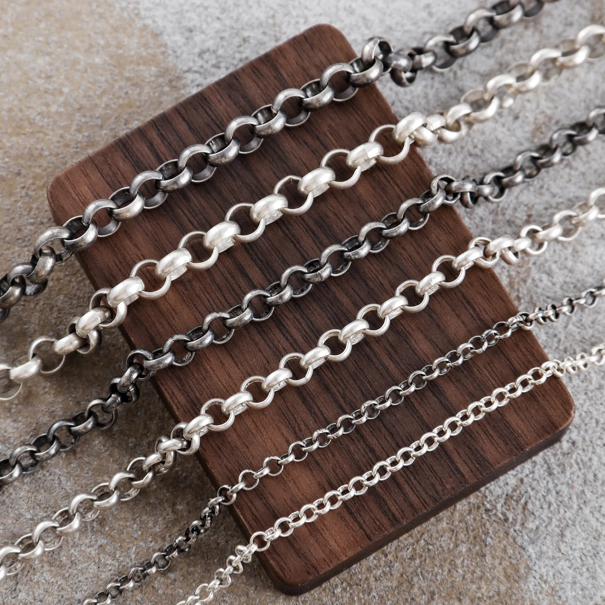 925 Sterling Silver Belcher Rolo Chain, Unisex Pendant Necklace, 3mm-8mm Sizes
