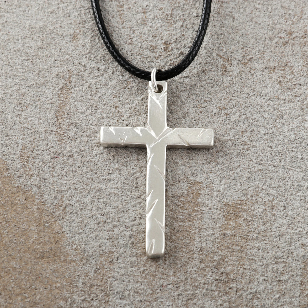 925 Sterling Silver Chiseled Holy Cross Durable Religious Faith Pendant Necklace