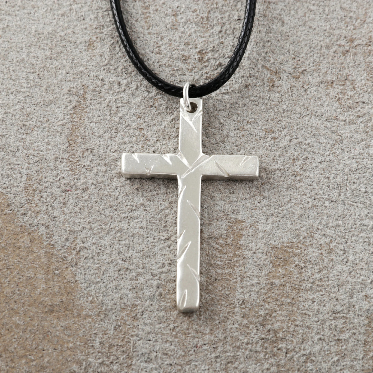 925 Sterling Silver Chiseled Holy Cross Durable Religious Faith Pendant Necklace