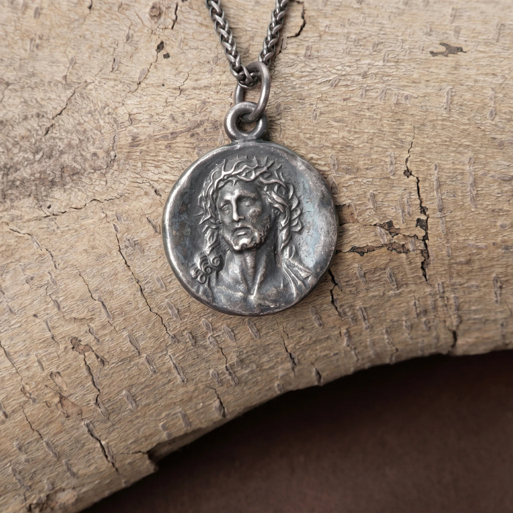 Custom 925 Sterling Silver Jesus Medallion for Sacred Grace & Holy Protection