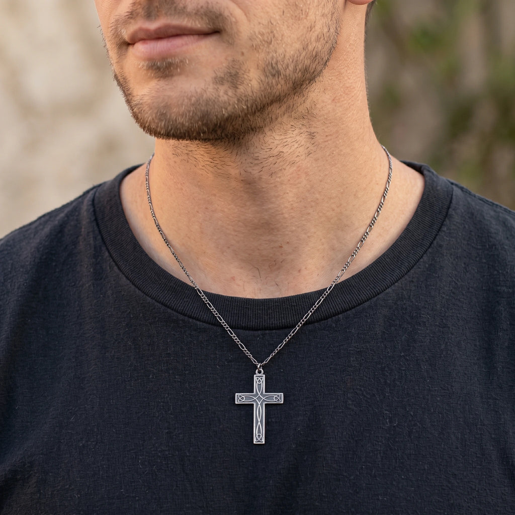 925 Sterling Silver Celtic Trinity Cross Durable Engravable Pendant Faith Gift
