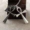 925 Sterling Silver Beveled Ankh Holy Cross Durable Faith Pendant Necklace