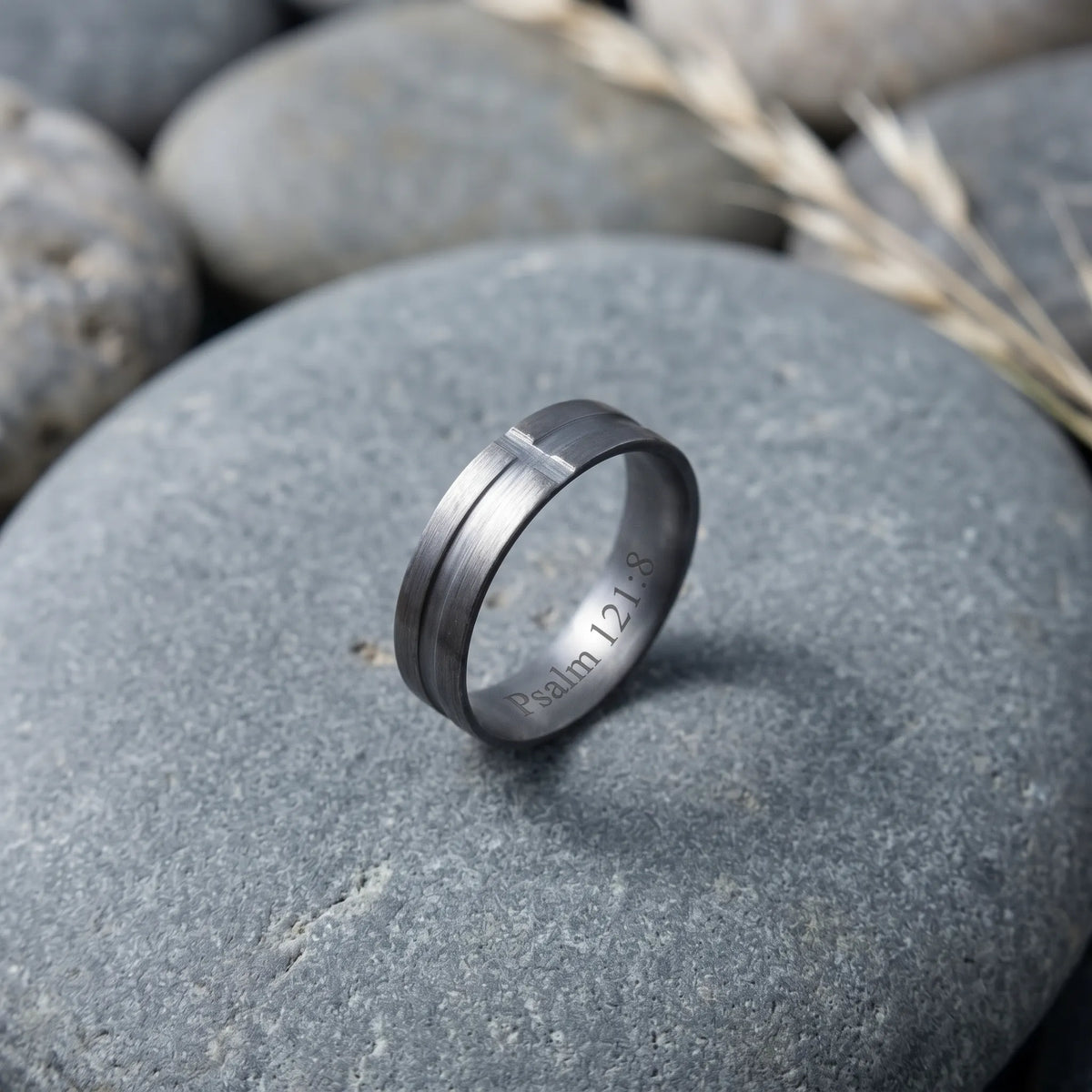 Personalized 925 Sterling Silver Cross Ring Engraved Faith Jewelry Mens Gift