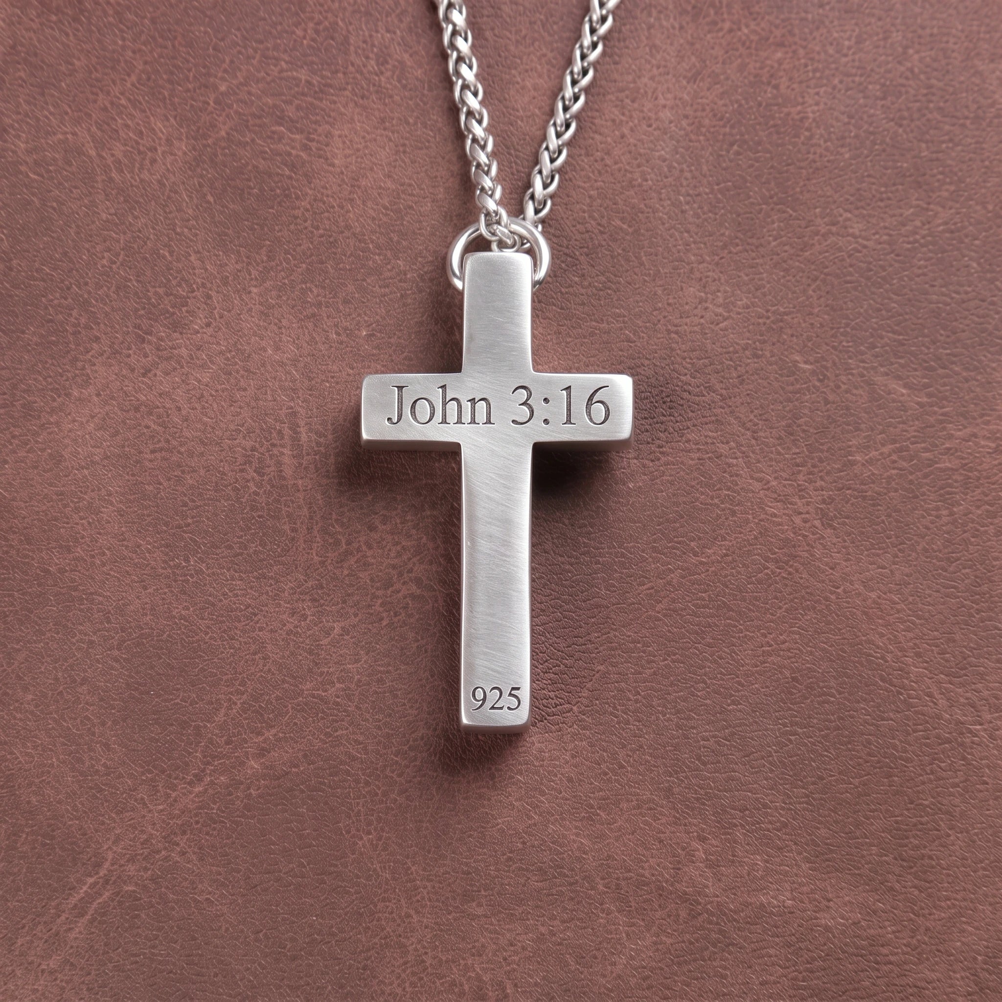 Custom Engravable 925 Silver Inset Crucifix Heirloom Jesus Pendant