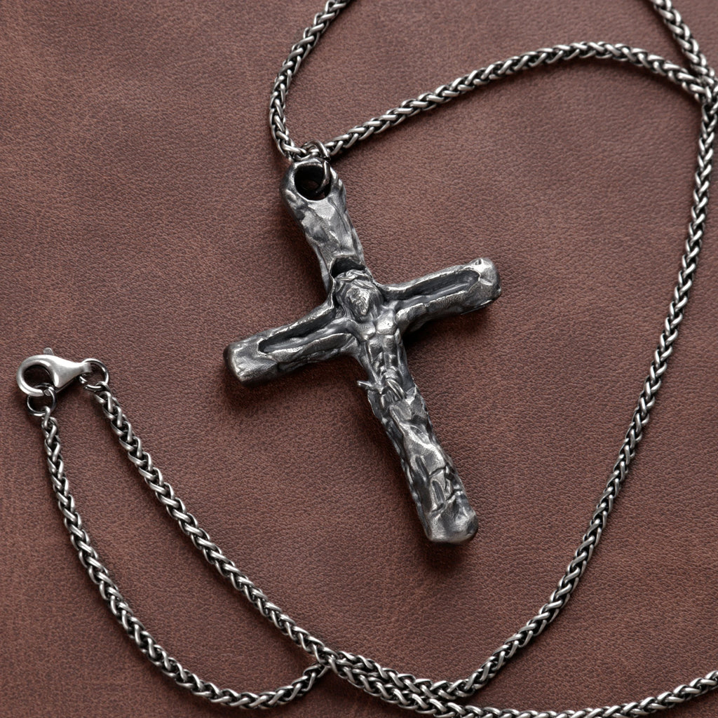 Sacred 925 Sterling Silver Lord Jesus Crucifix Pendant Jewelry