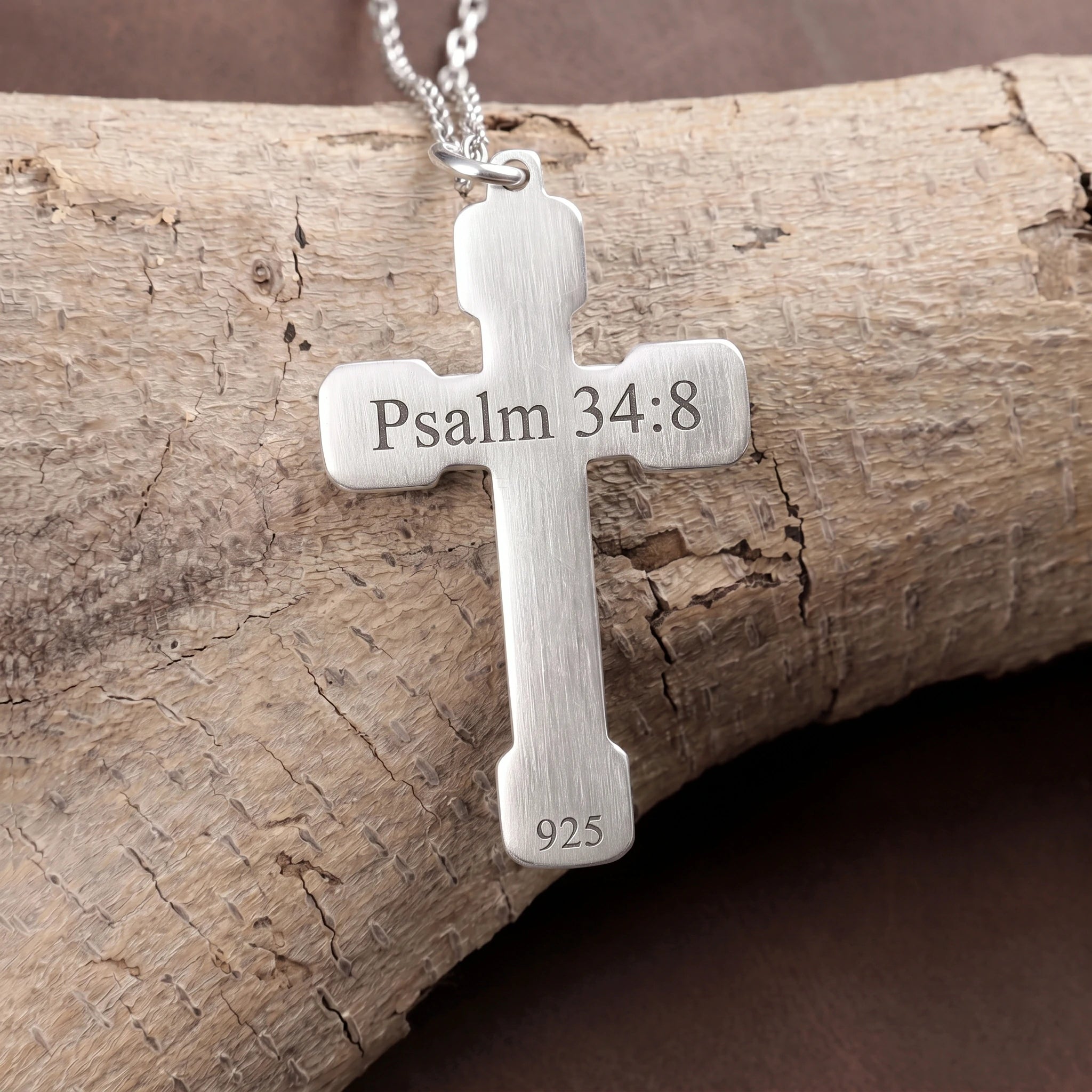 Engravable 925 Sterling Silver Crucifix Pendant Durable Jesus Cross Necklace Gift