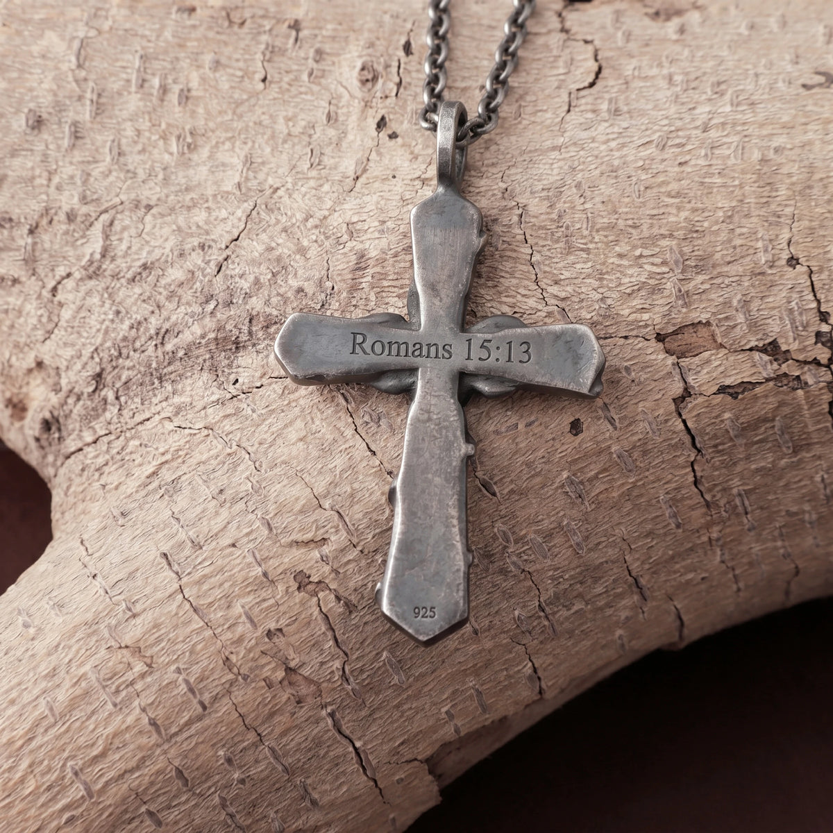 Personalized 925 Sterling Silver Rose Cross Pendant for His Eternal Love and Devotion