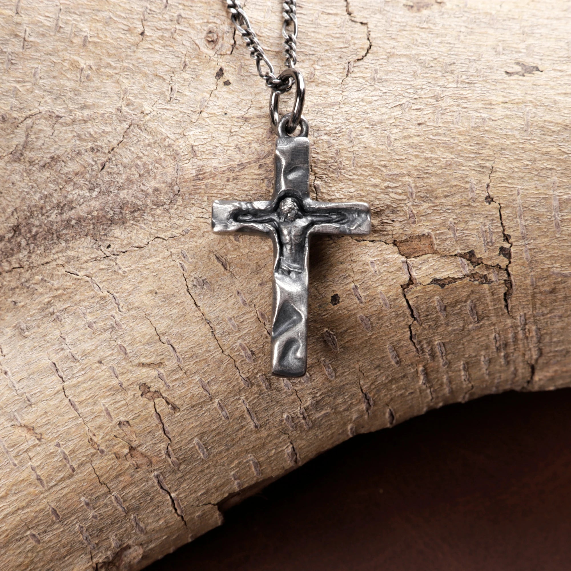 Solid 925 Sterling Silver Inset Crucifix Sacred Heirloom Protection Gift for Him Her