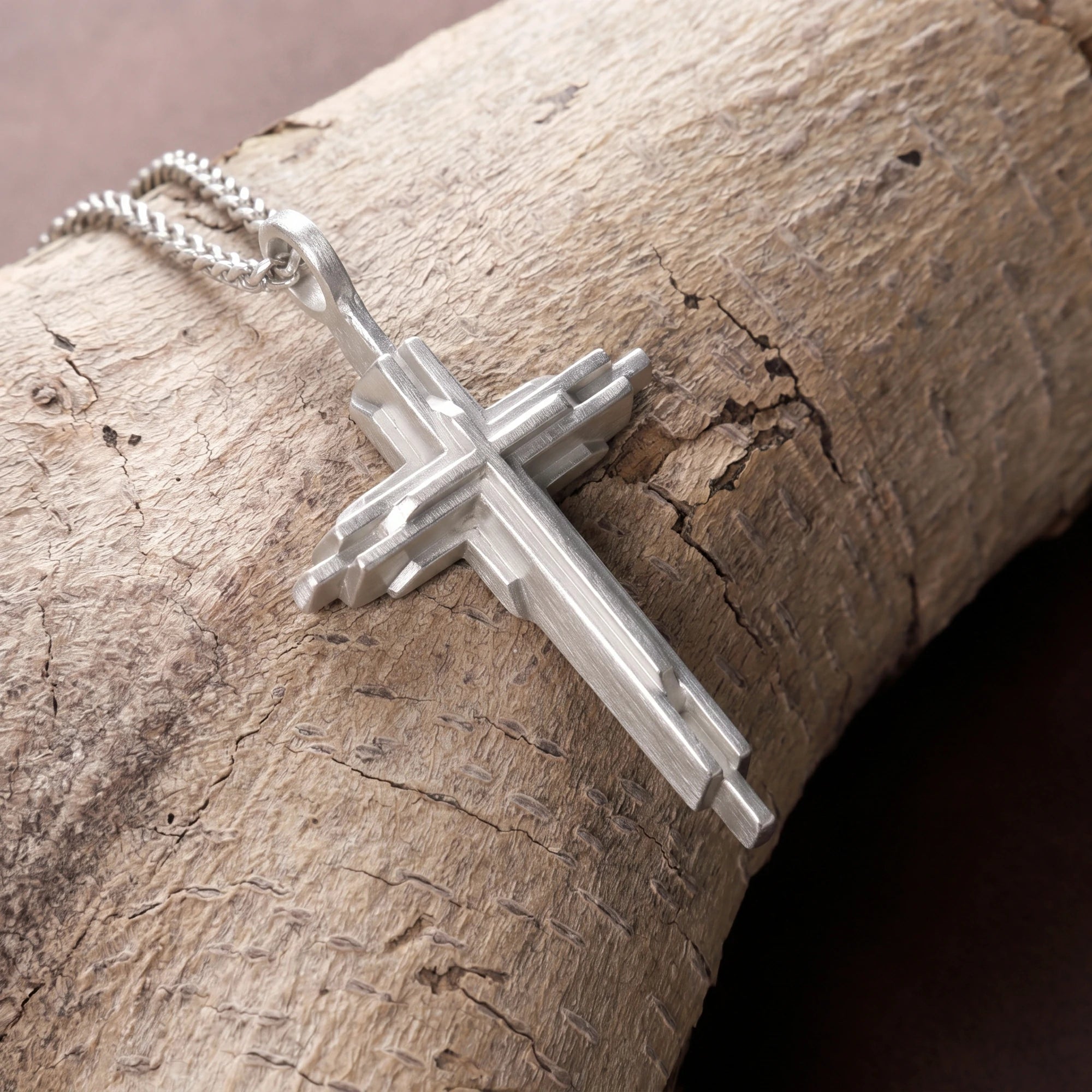 Engraved 925 Sterling Silver Layered Cross Necklace for Sacred Faith & Protection