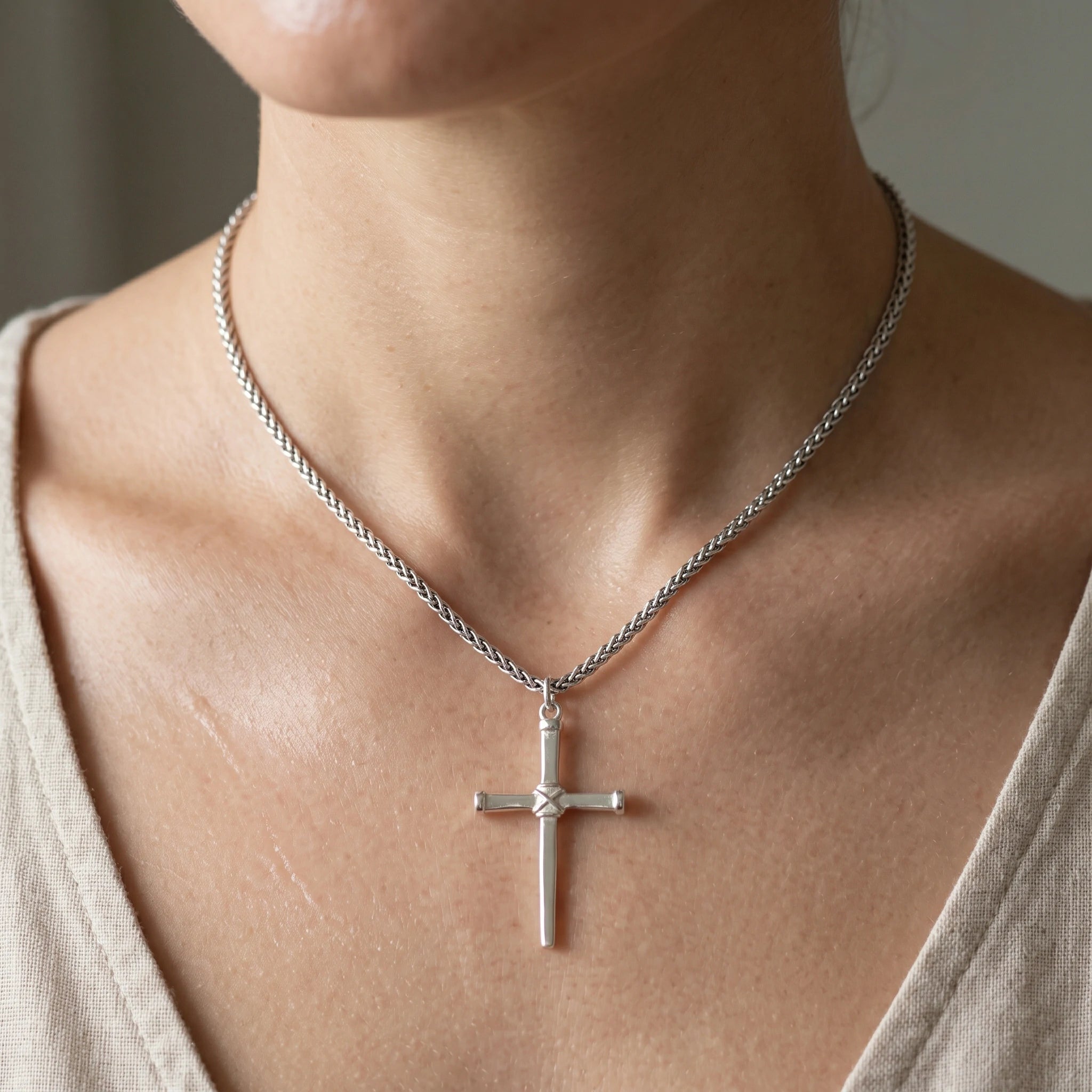 Sacred 925 Sterling Silver Wooden Beam Cross Pendant Protecting Your Faith and Soul