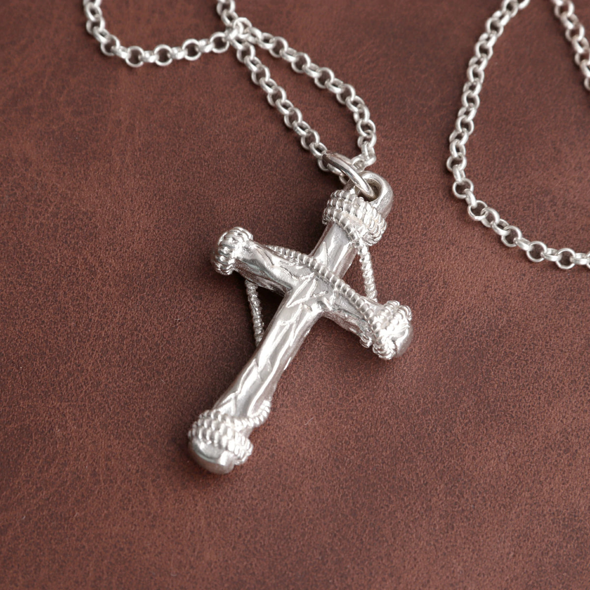 925 Sterling Silver Sacred Rope Cross Pendant Binding Your Soul To Eternal Divine Love