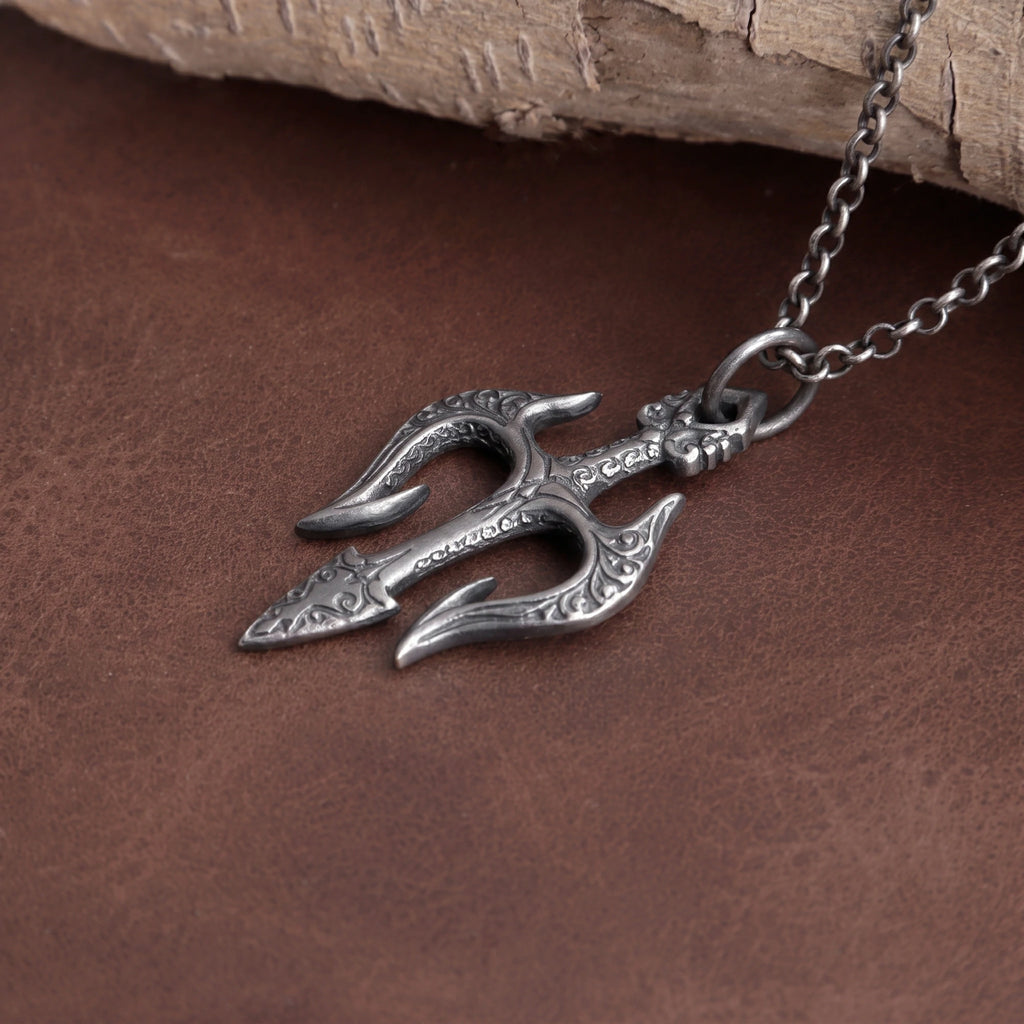 925 Sterling Silver Holy Trinity Trident Cross Pendant Shielding Your Heart In Divine Grace
