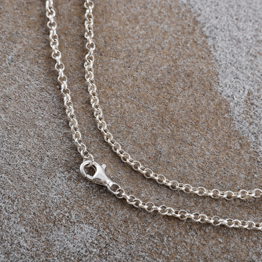 925 Silver Belcher Rolo Chain, Unisex Pendant Necklace, 3mm-8mm Sizes