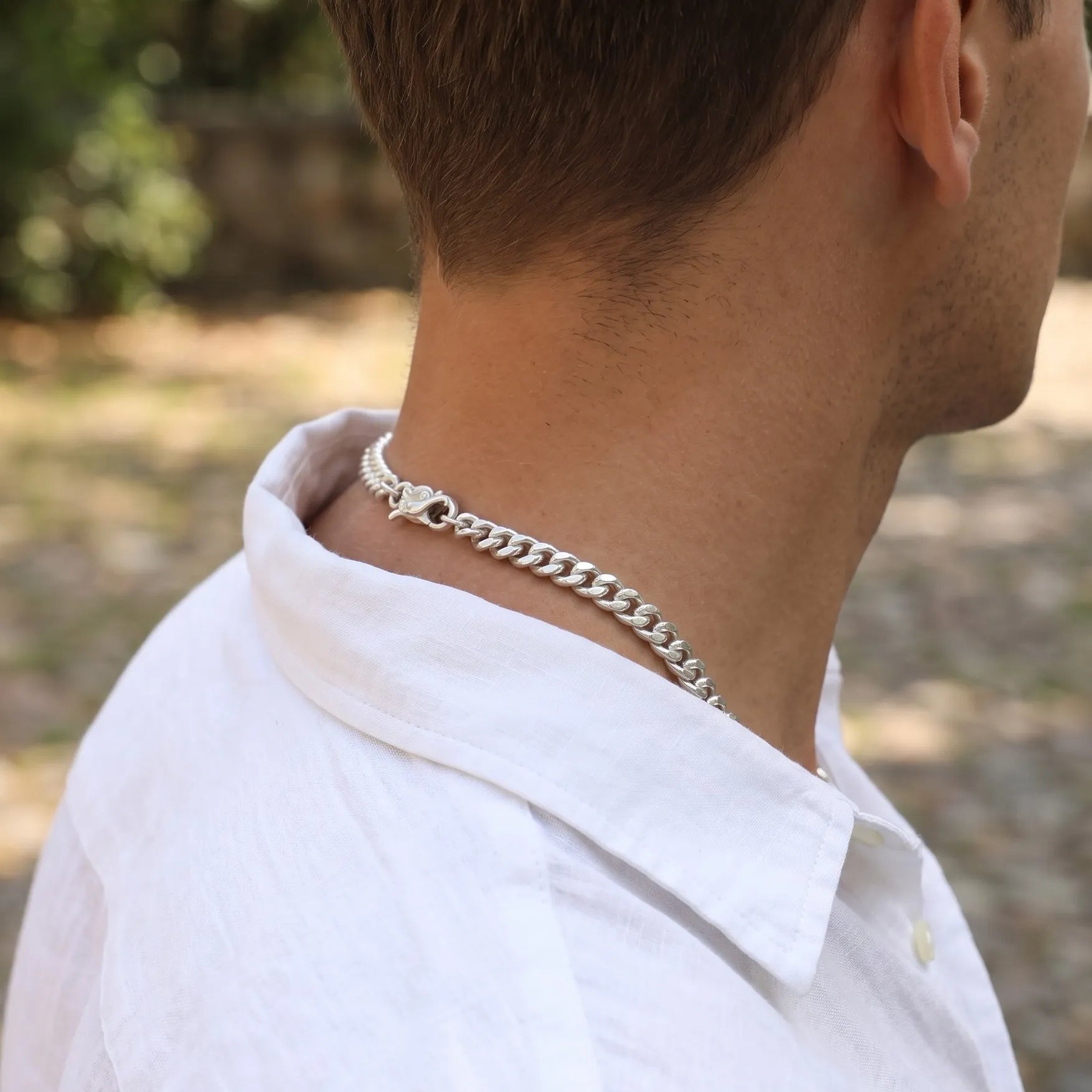 925 Sterling Silver Cuban Chain, Unique Dragon Head Lobster Clasp, 3mm–8mm Sizes, Birthday Gift for Men