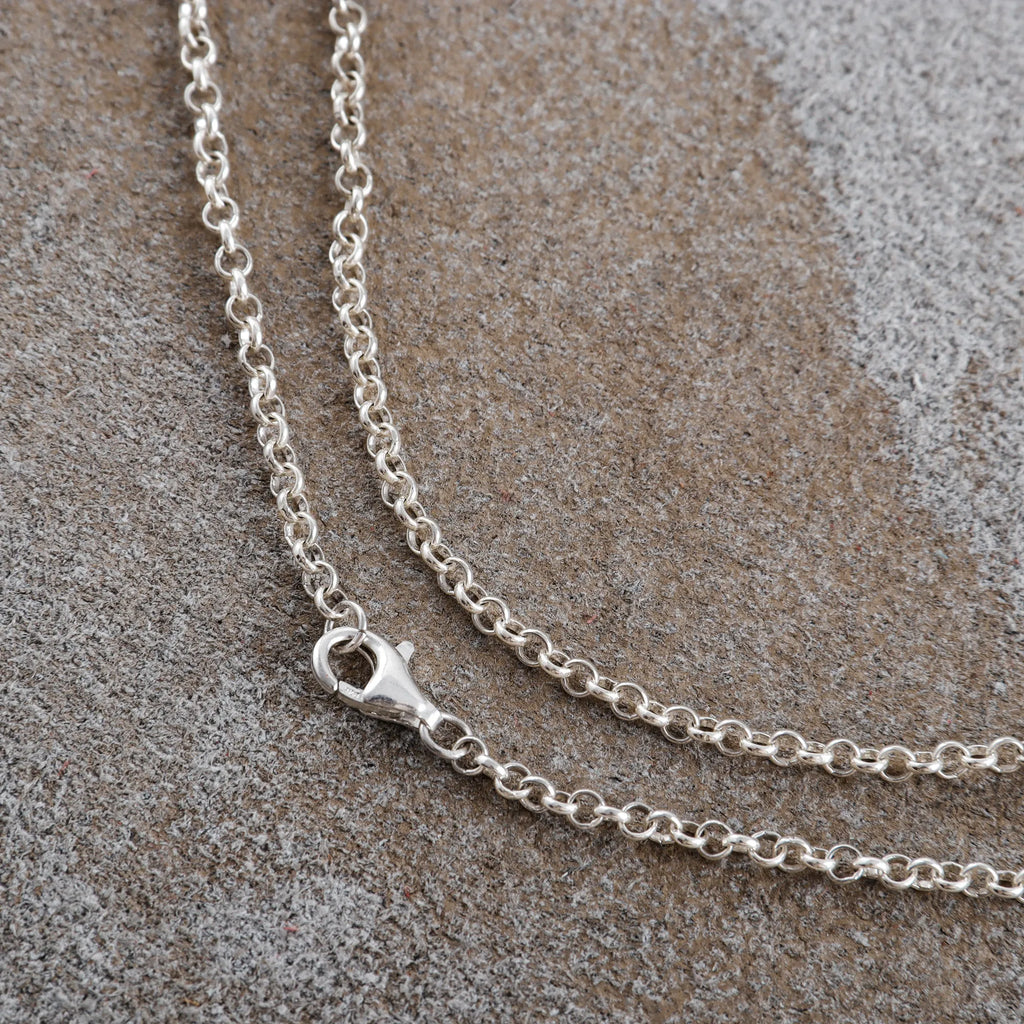 925 Sterling Silver Belcher Rolo Chain, Unisex Pendant Necklace, 3mm-8mm Sizes