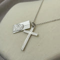 Sovereign Wings Radiant Cross, Solid 925 Sterling Silver Faith & Freedom Necklace