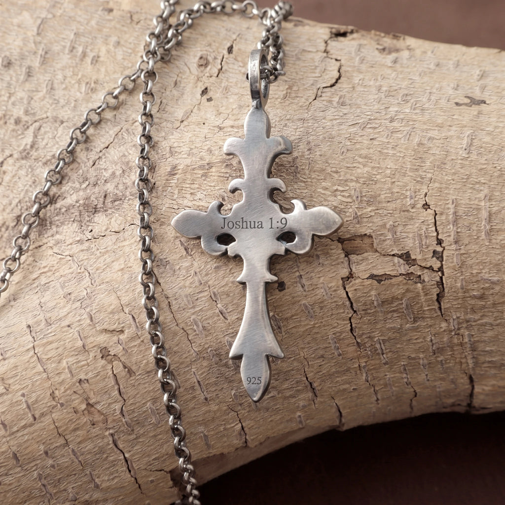 Custom 925 Sterling Silver Royal Crown Cross Pendant Exalting Christs Eternal Kingdom