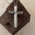 925 Sterling Silver Spiritual Beveled Prism Cross Durable Custom Engravable Necklace