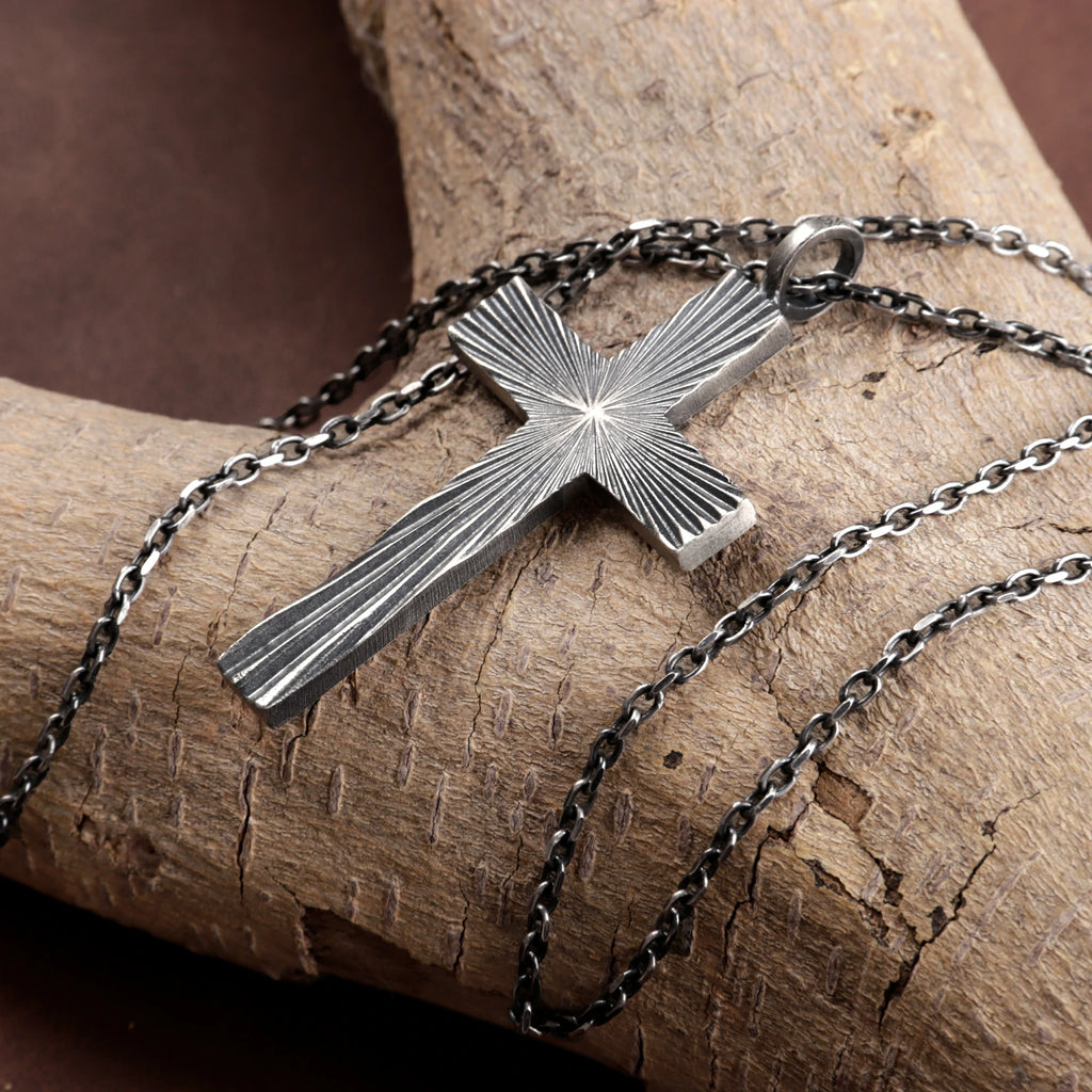 Radiant 925 Sterling Silver Cross Necklace for Divine Light & Everlasting Faith