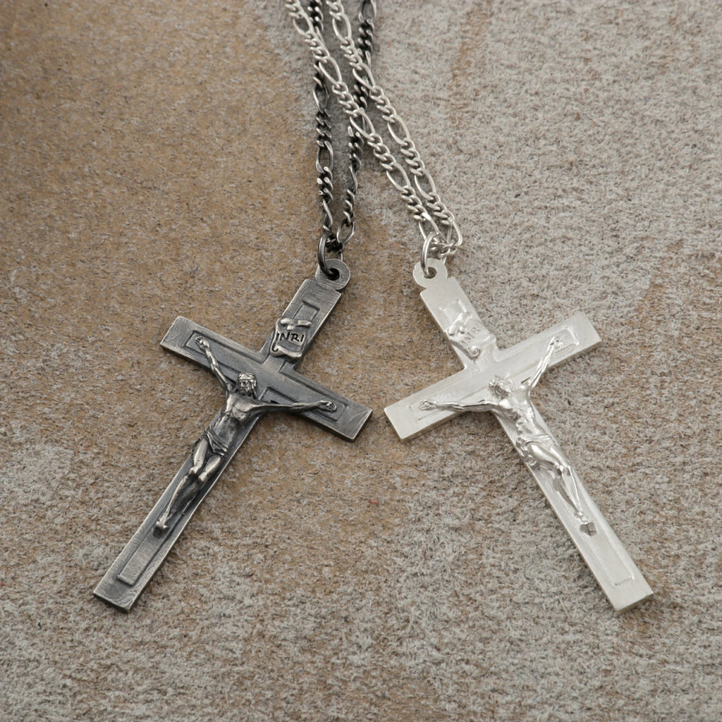 Sacred Fortitude Christ Pendant, Retro & Polished 925 Sterling Silver Talisman