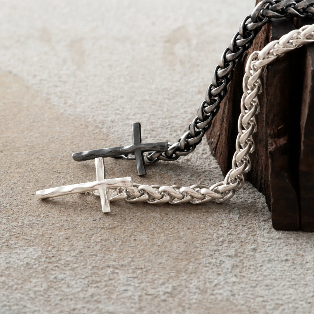 925 Sterling Silver Holy Cross Toggle Clasp Chopin Chain Faith Bracelet