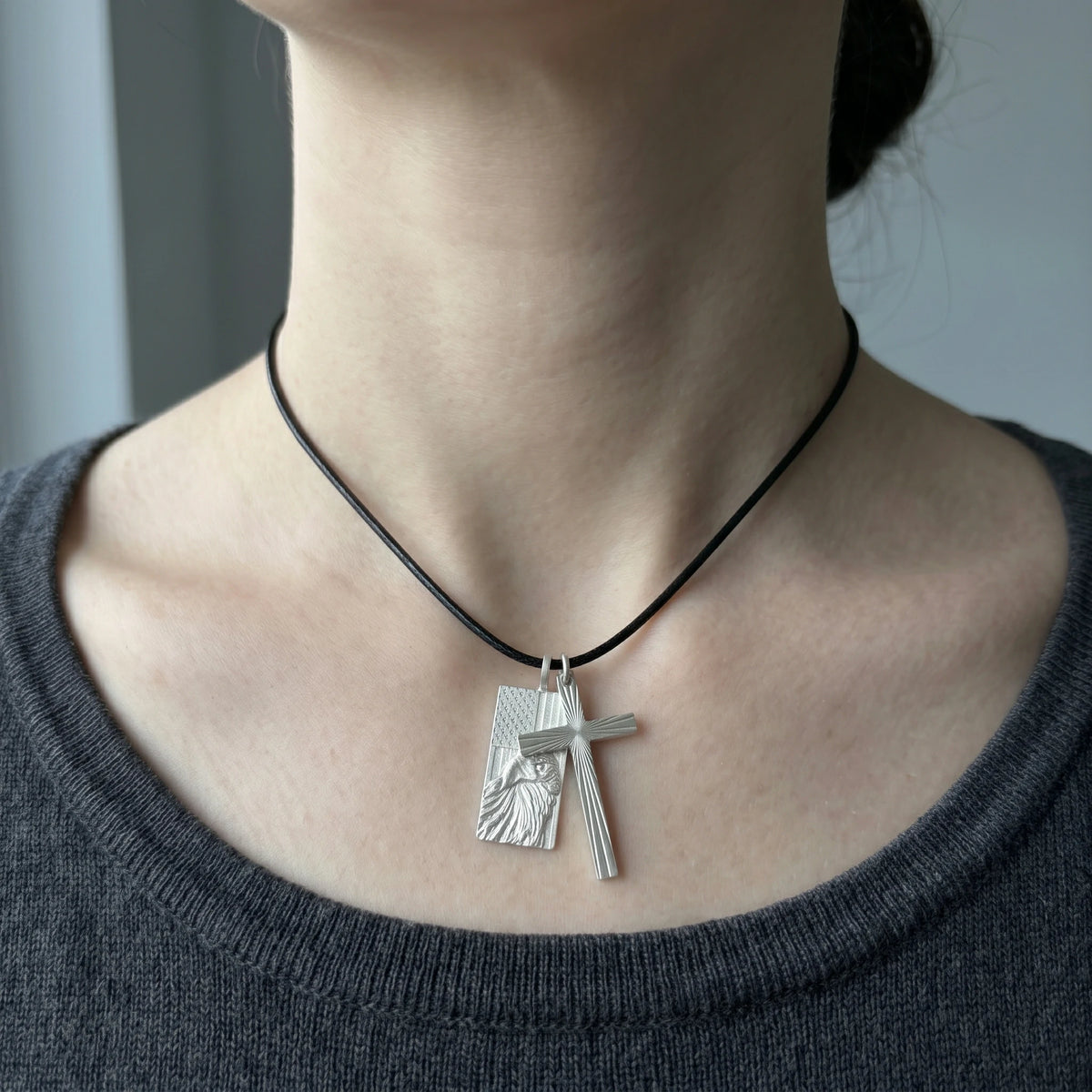 Sovereign Wings Radiant Cross, Solid 925 Sterling Silver Faith & Freedom Necklace