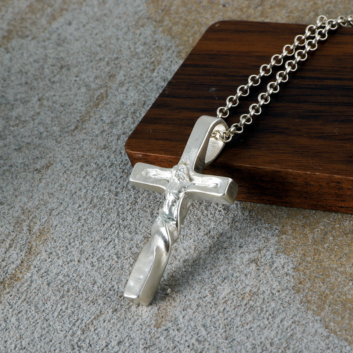 Enduring Hope Crucifix Necklace, Genuine 925 Sterling Silver Spirit of Fortitude Pendant