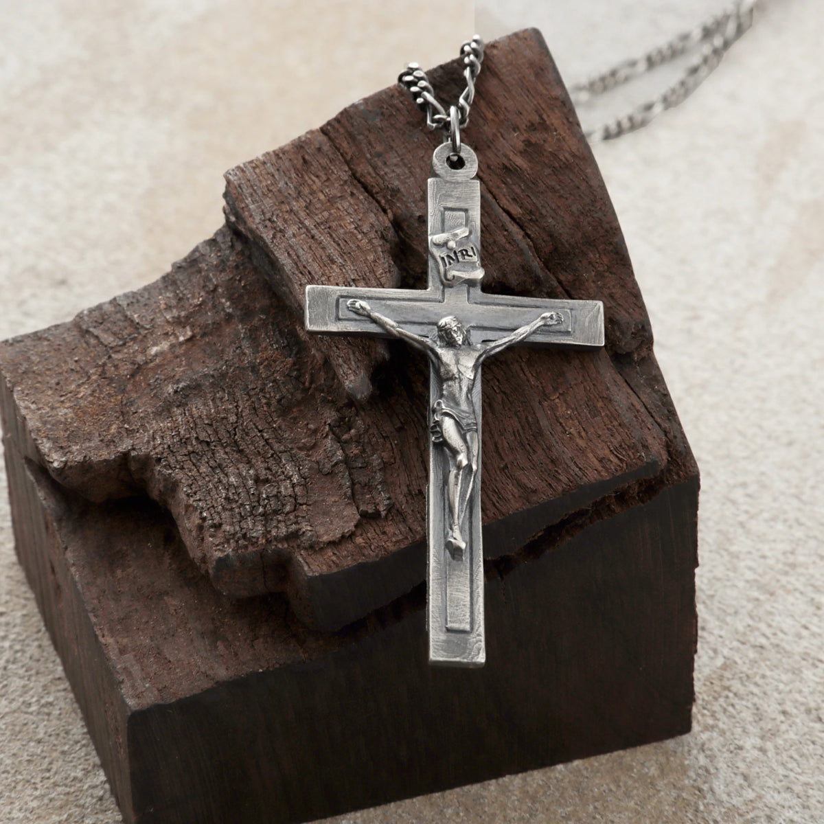 Sacred Fortitude Christ Pendant, Retro & Polished 925 Sterling Silver Talisman