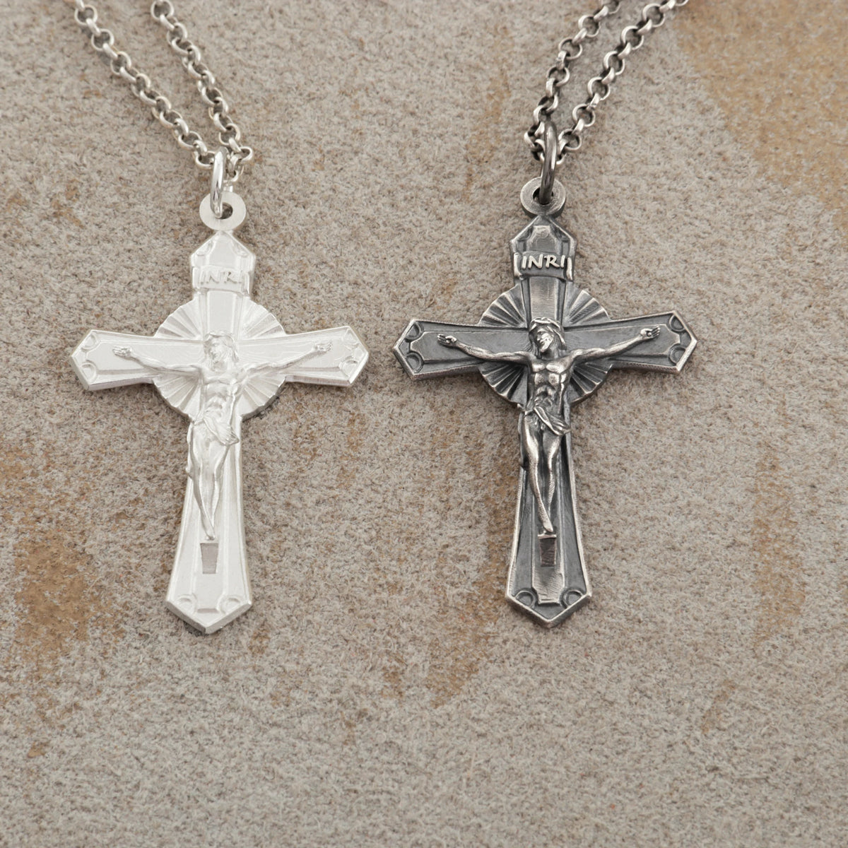 925 Sterling Silver Holy Crucifix Necklace, Sacred Jesus Cross Pendant for Faith & Protection