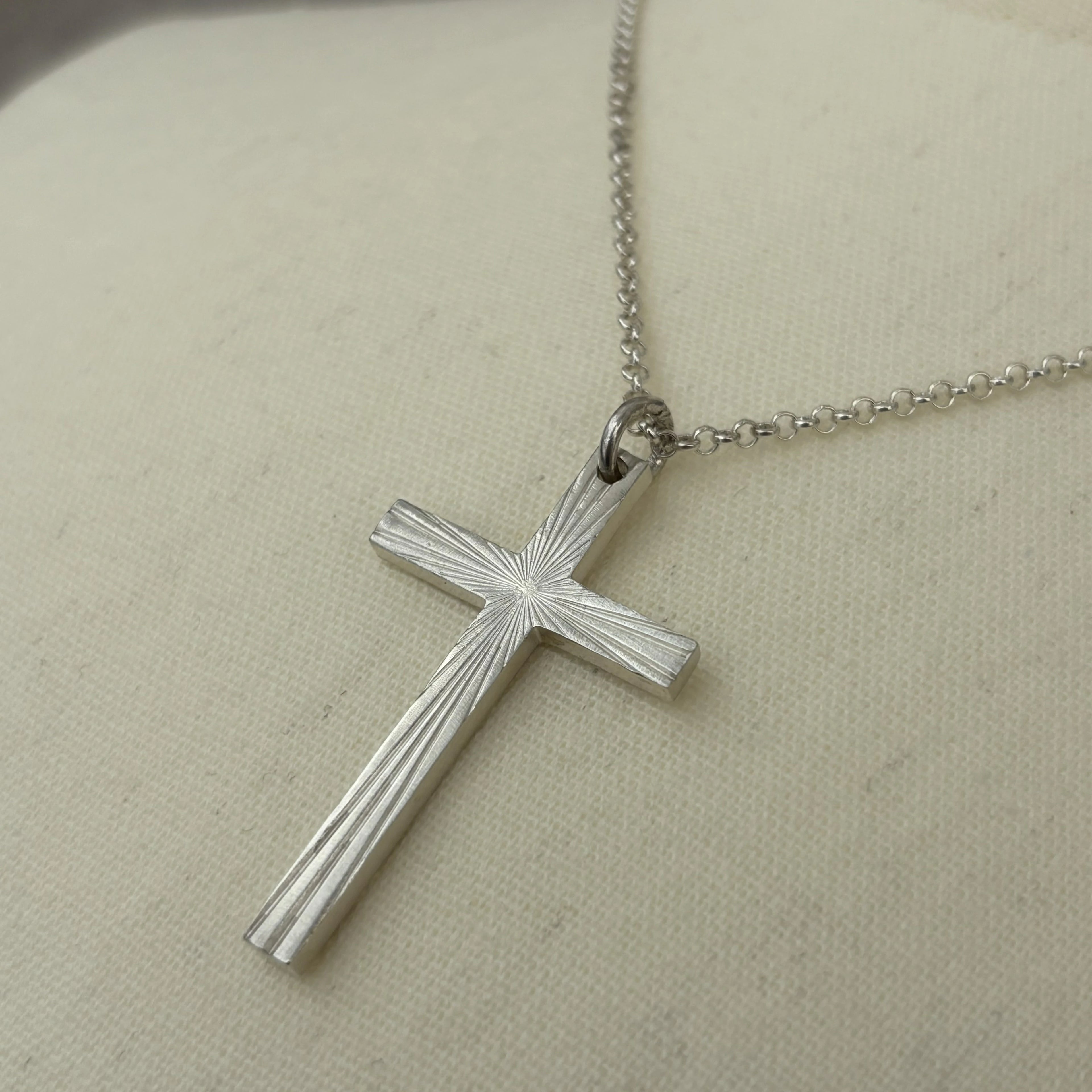 Sovereign Wings Radiant Cross, Solid 925 Sterling Silver Faith & Freedom Necklace