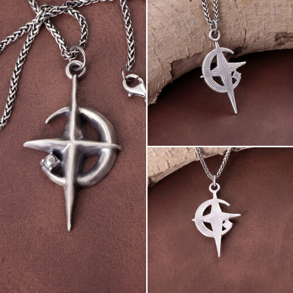 925 Sterling Silver Crescent Cross Pendant Anchored In Heavenly Grace And Salvation