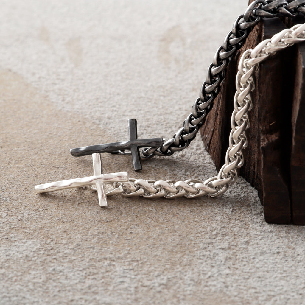 925 Sterling Silver Holy Cross Toggle Clasp Chopin Chain Faith Bracelet