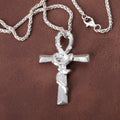 925 Sterling Silver Crown Of Thorns Cross Pendant Anchored In His Eternal Salvation