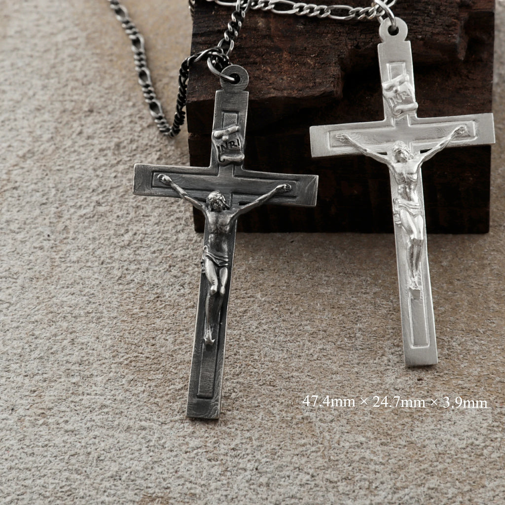 Sacred Fortitude Christ Pendant, Retro & Polished 925 Sterling Silver Talisman