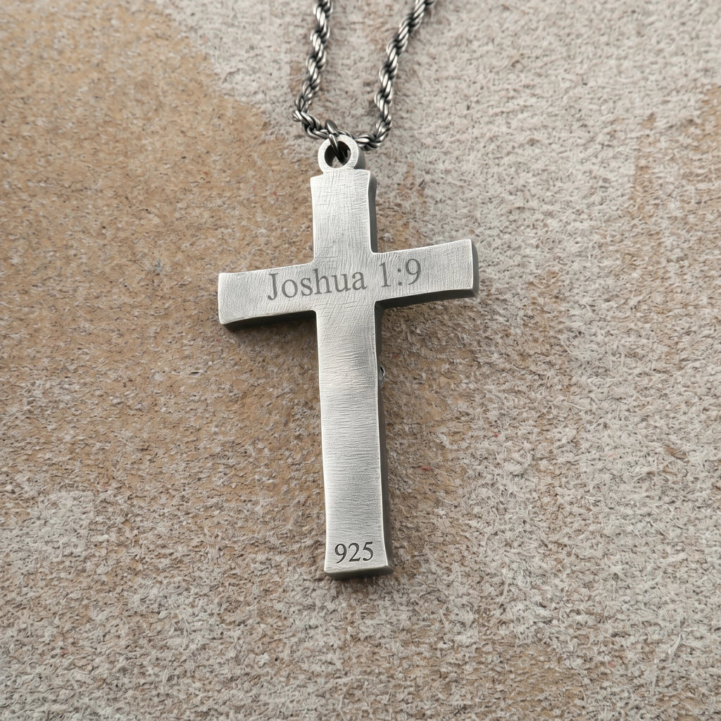 Divine Redemption Sunken Crucifix, Heavy Oxidized 925 Sterling Silver Talisman