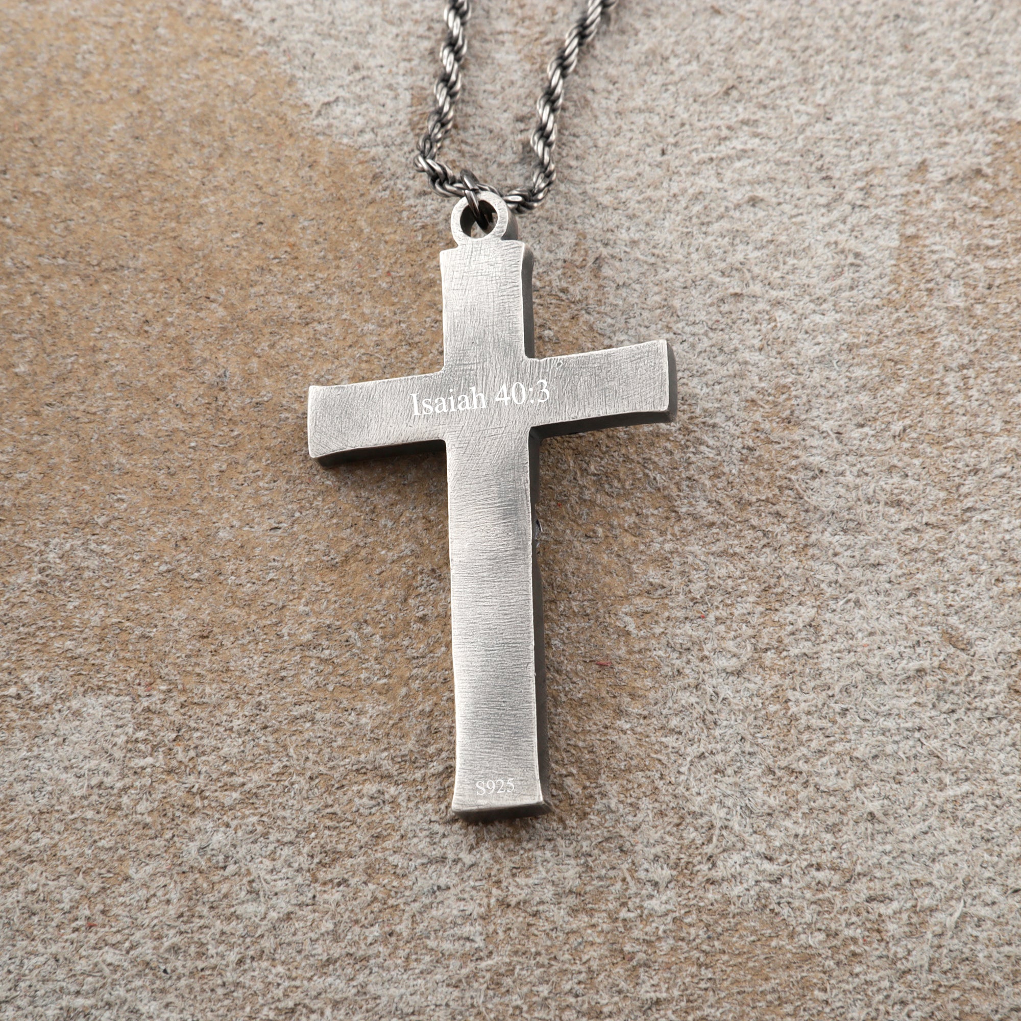 Divine Redemption Sunken Crucifix, Heavy Oxidized 925 Sterling Silver Talisman