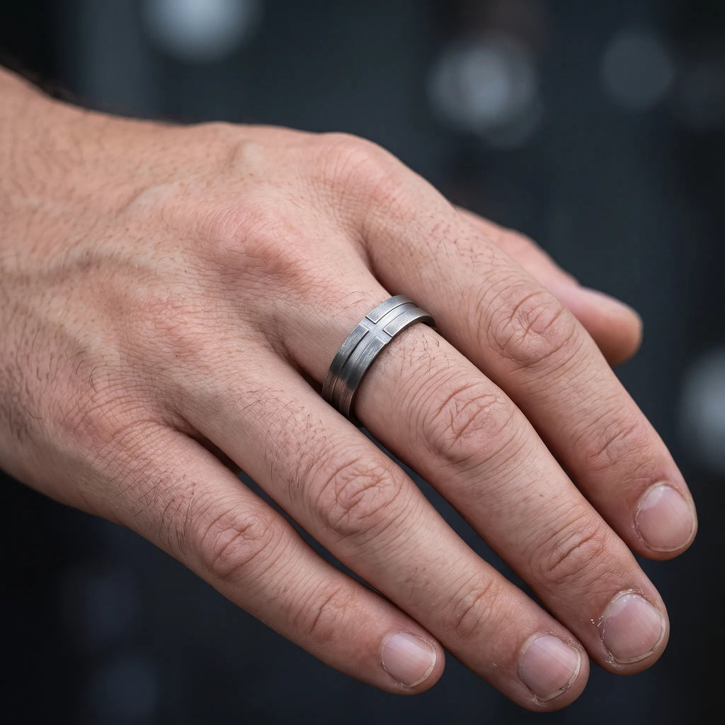 Personalized 925 Sterling Silver Cross Ring Engraved Faith Jewelry Mens Gift