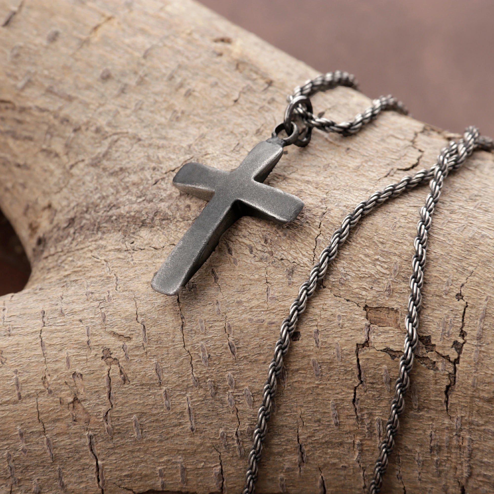 Custom 925 Sterling Silver Domed Cross Pendant for Unshakable Faith and Divine Peace
