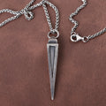 925 Sterling Silver Engravable Spearhead Pendant Embodying Bold Modern Precision