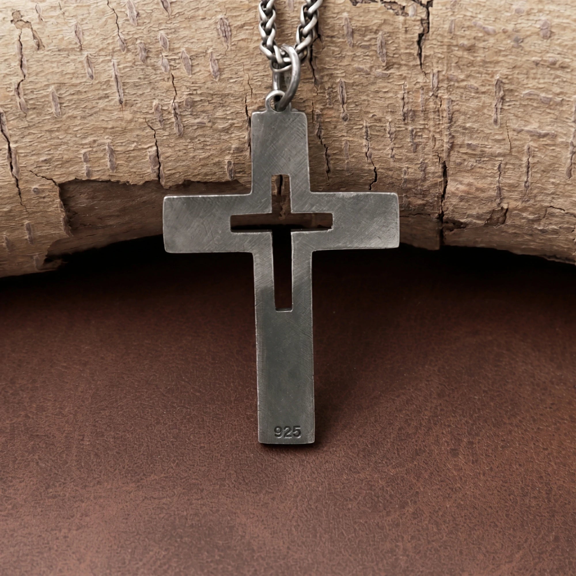 925 Sterling Silver Cutout Cross Pendant for Sacred Faith Within & Divine Protection