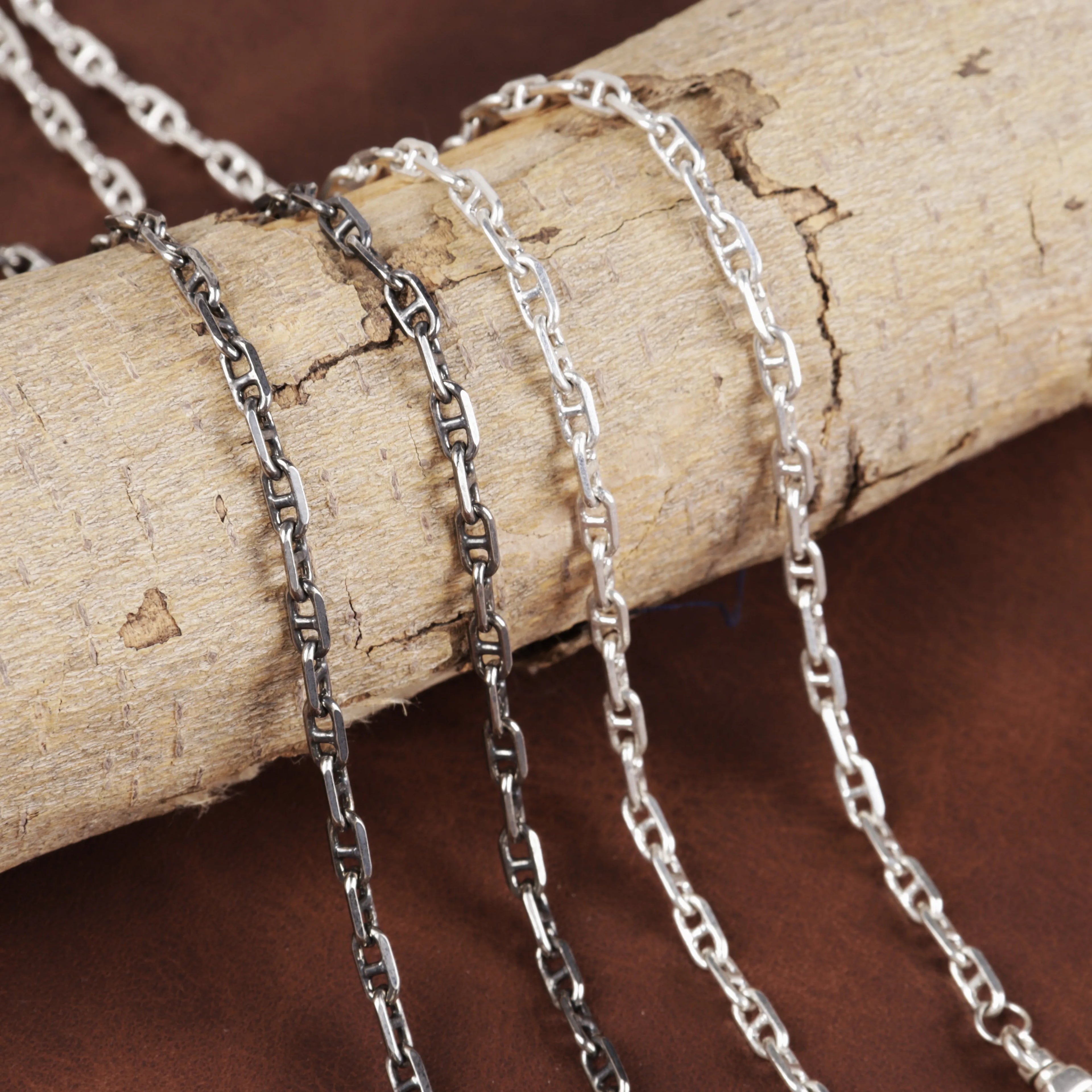 Unisex 925 Sterling Silver Mariner Anchor Chain Necklace-Spring Clasp for Pendant