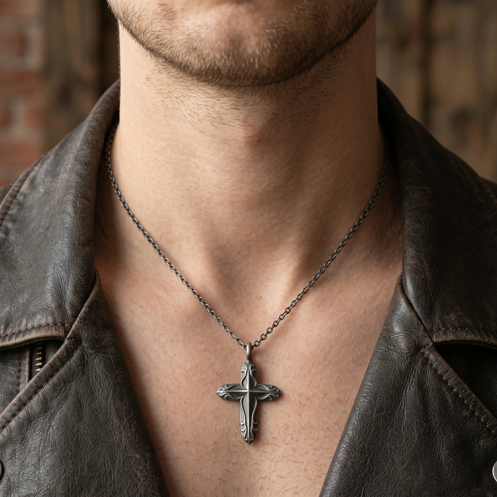 925 Sterling Silver Radiant Starburst Cross Pendant for Divine Light and Holy Grace