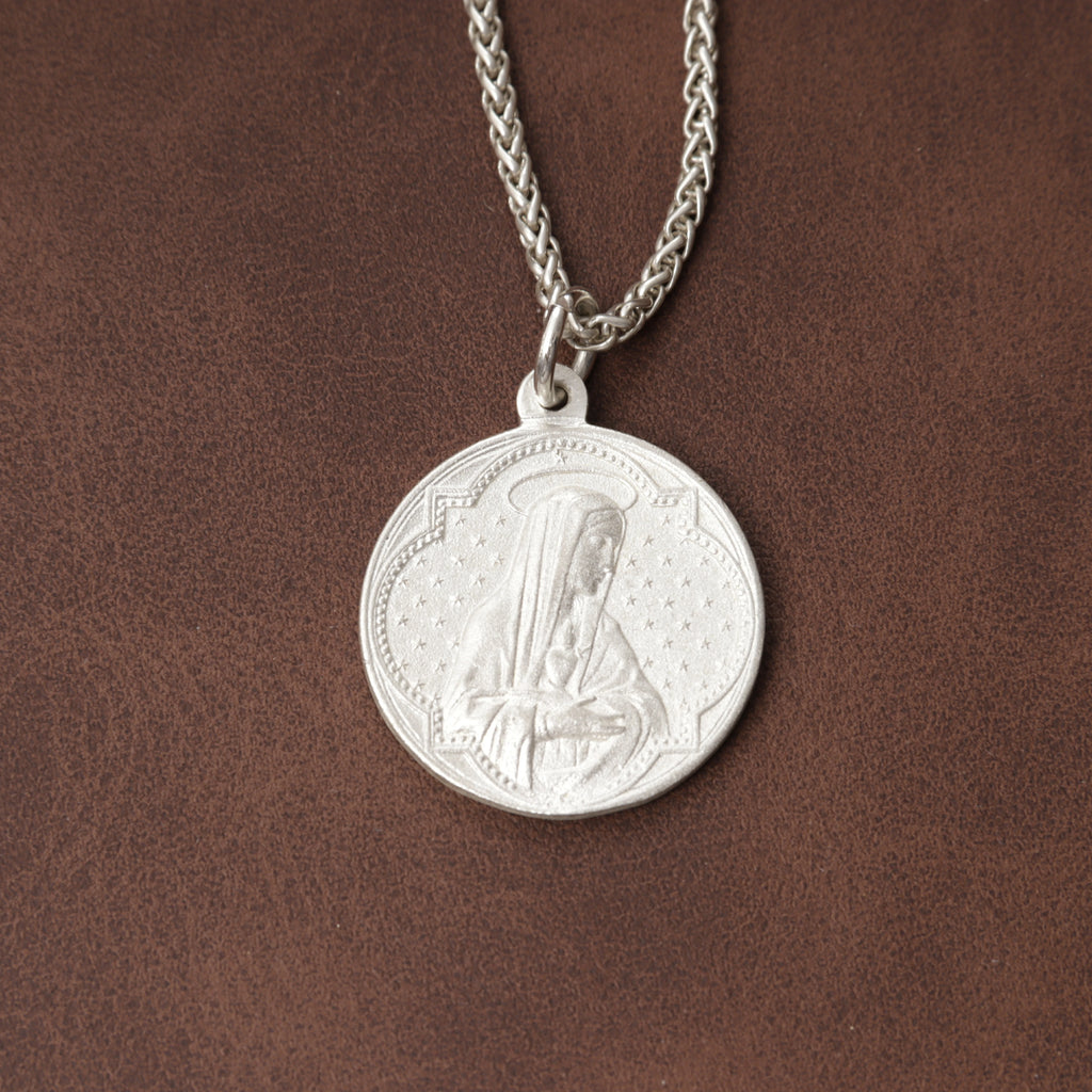 925 Sterling Silver Jesus & Virgin Mary Medal for Divine Blessing & Protection