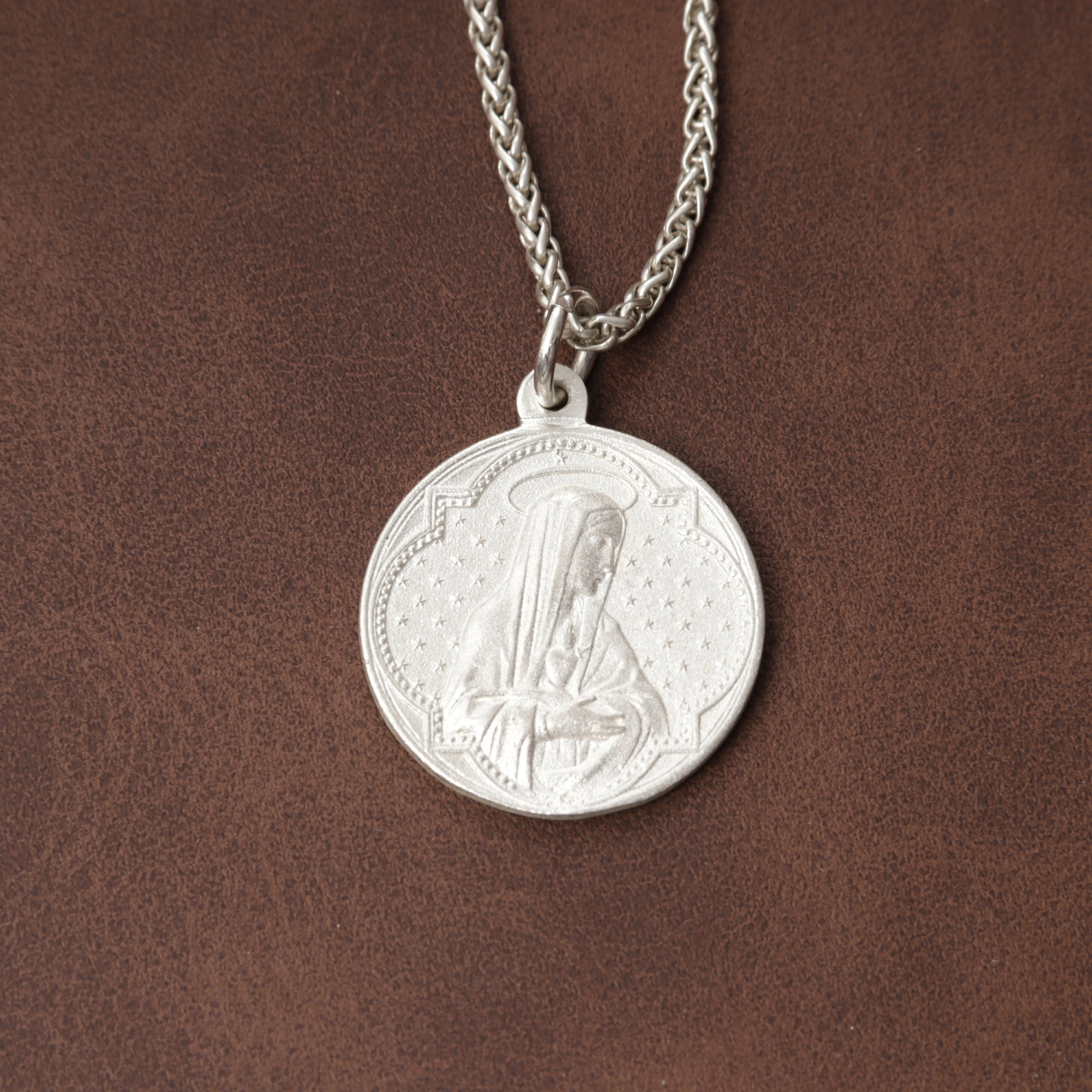 925 Sterling Silver Jesus & Virgin Mary Medal for Divine Blessing & Protection