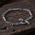 925 Sterling Silver Dragon Scale Barrel Link Bracelet With Winged Clasp Accent