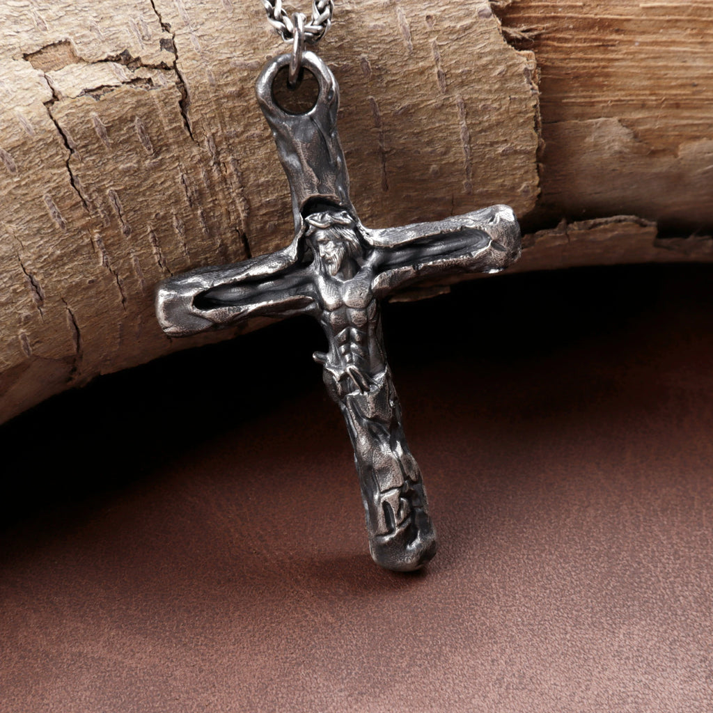 Sacred 925 Sterling Silver Lord Jesus Crucifix Pendant Jewelry