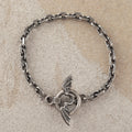 925 Sterling Silver Gothic Winged Toggle Clasp Durable Link Chain Bracelet