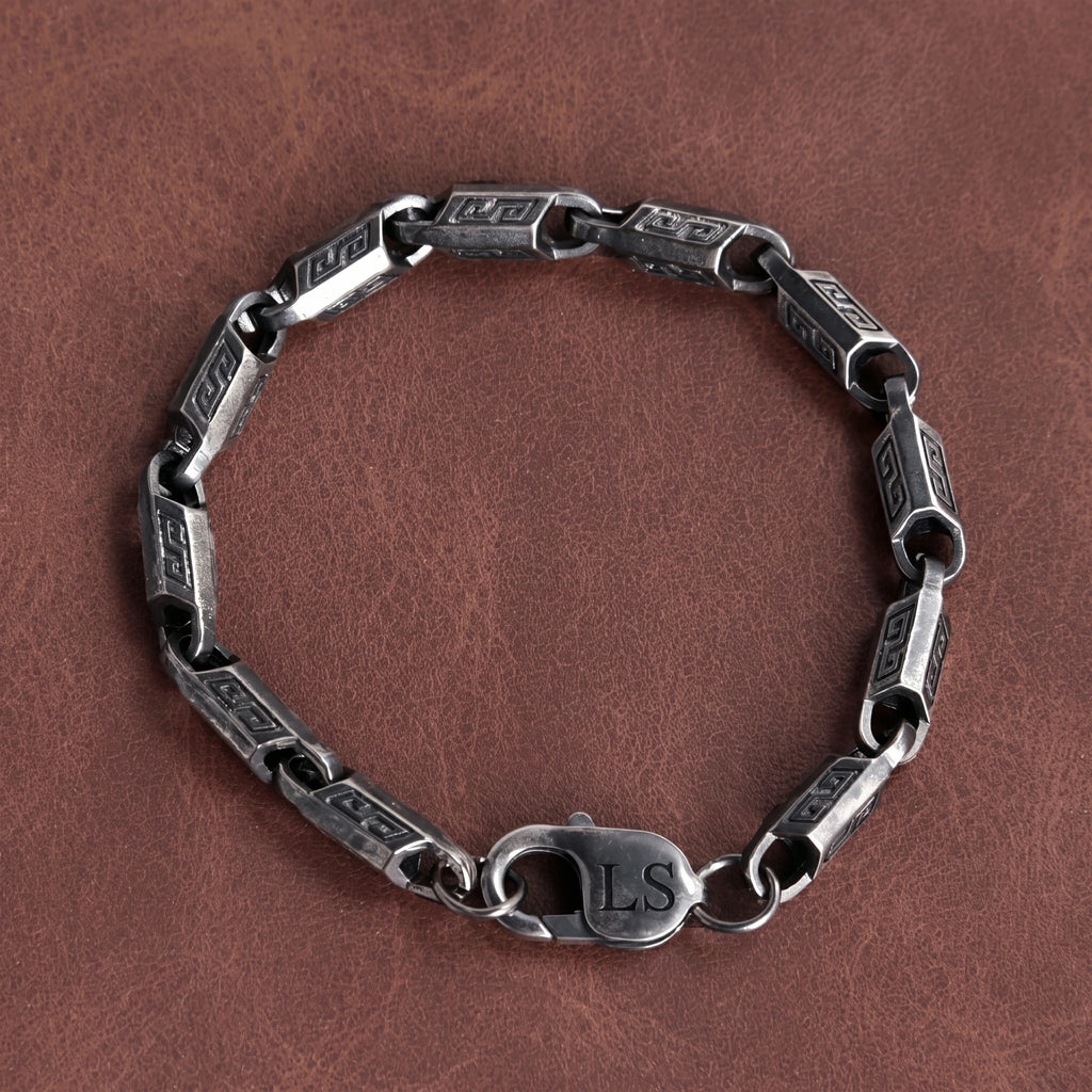 Custom 925 Sterling Silver Engraved Link Bracelet for Timeless Style and Personal Identity