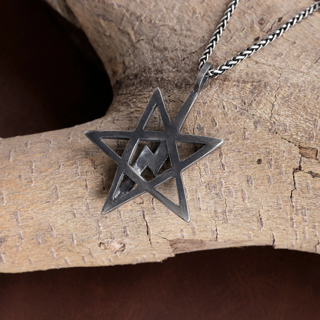 925 Sterling Silver Star Lightning Pendant for Bold Ambition and Inner Spark
