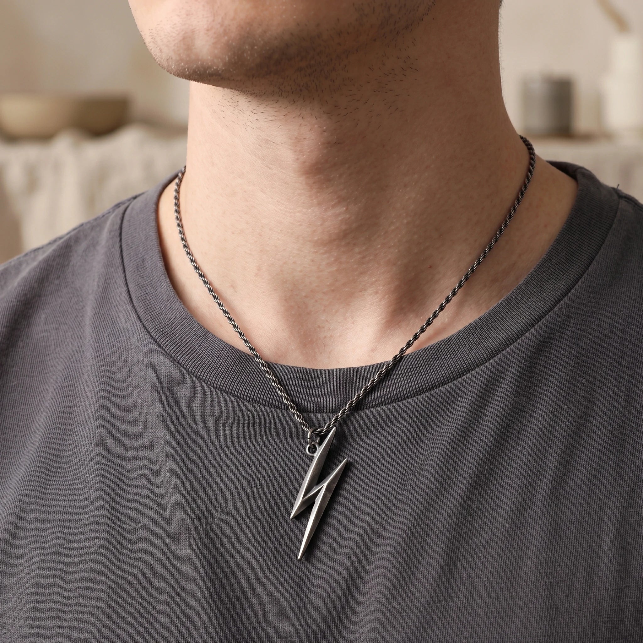 925 Sterling Silver Lightning Bolt Pendant for Bold Style and Inner Strength
